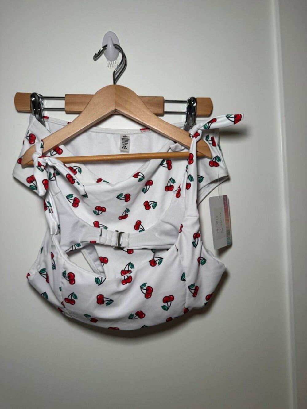 Skinny Dip by Melissa White Cherry Print Bikini Set NWT Size M